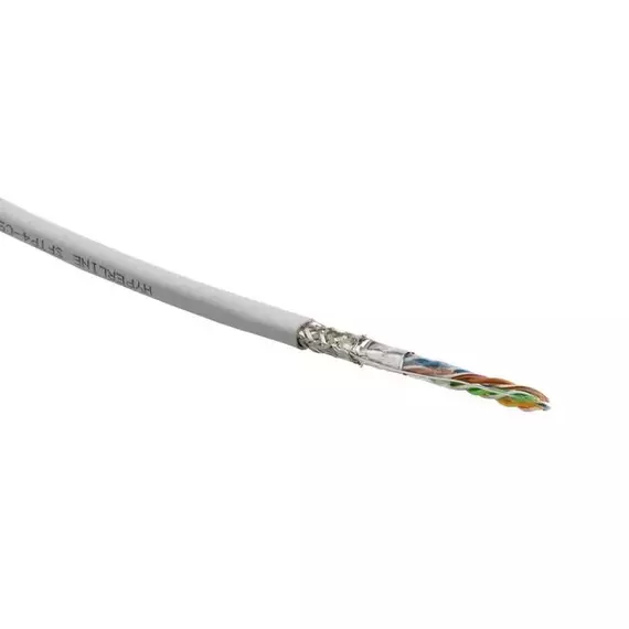 Кабель FTP 4-C5E-SOLID-GY-305 витая пара экран. FTP (F/UTP) кат.5e 4х2х0.5 (24 AWG) ож (solid) экран-фольга PVC (305м) (м) Hyperline 42052