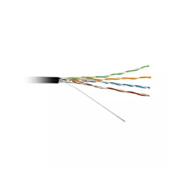 Кабель UTP 4-C5E-SOLID-OUTDOOR-40-500 витая пара UTP (U/UTP) кат. 5e 4х2х0.5 (24 AWG) ож (solid) для внешней прокладки (+60 град.C -40 град.C) PE (500м) (м) Hyperline 49118