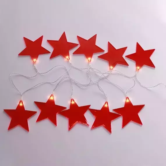 Гирлянда светодиодная "Звездопад" красн. 2.25м 10LED тепл. бел. провод прозр. 2хAA (батарейки не в комплекте) Neon-Night 304-002