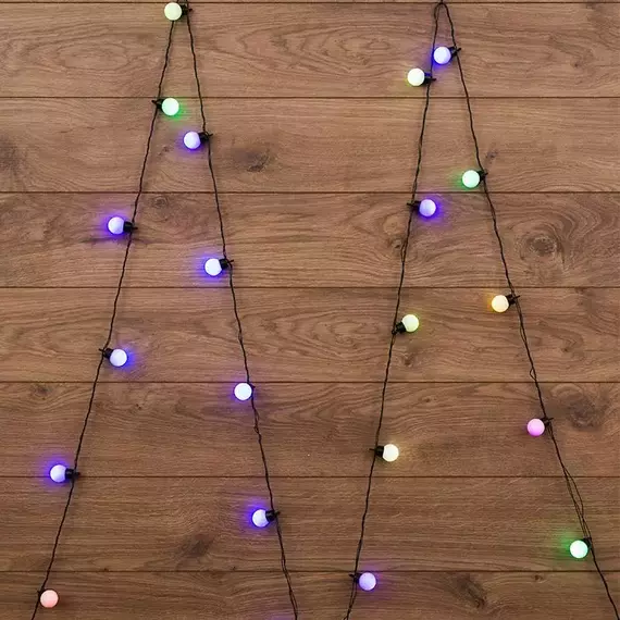 Гирлянда "Шарики" 5м d30мм 25LED RGB провод темно-зел. ПВХ 6Вт 220В IP20 Neon-Night 303-569