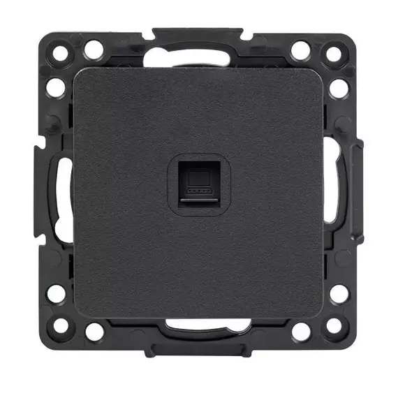 Механизм розетки RJ-45 1-м Стокгольм черн. PROxima EKF EZK01-035-10