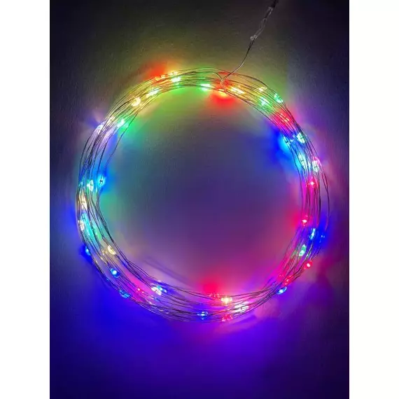 Гирлянда светодиодная "Нить" 5м 50LED IP20 мультиколор АА ЭРА Б0047959