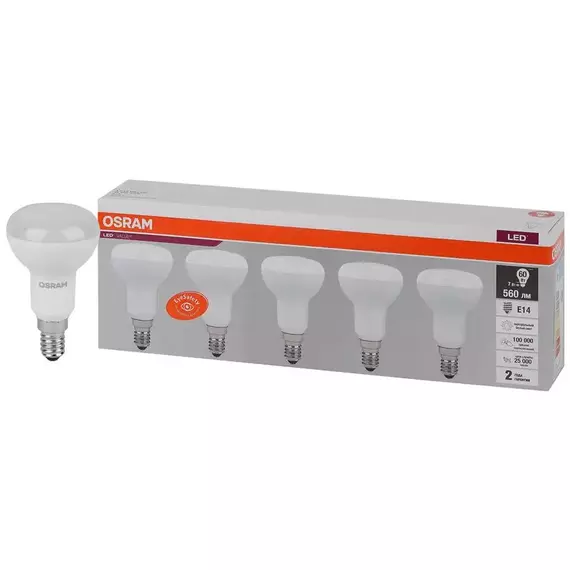 Лампа светодиодная LED Value LVR60 7SW/840 грибовидная матовая E14 230В 2х5 (уп.5шт) OSRAM 4058075583962