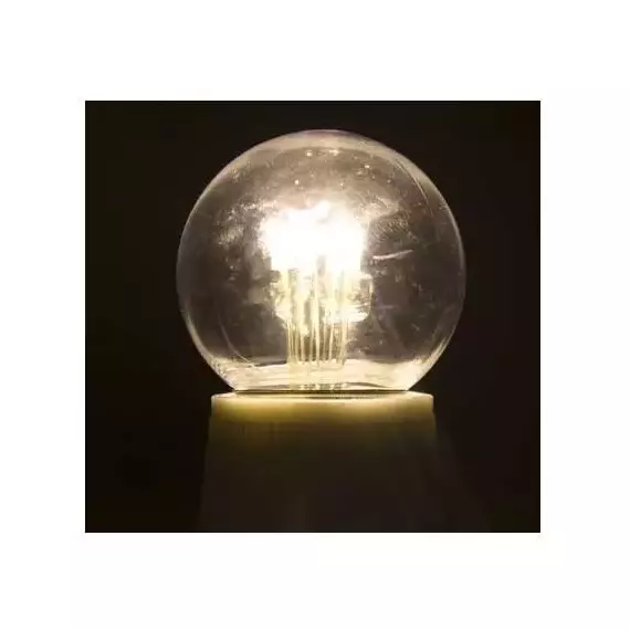 Лампа светодиодная 1Вт 6LED Шар d45 E27 тепл. бел. колба прозр. эффект лампы накаливания Neon-Night 405-126, изображение 2