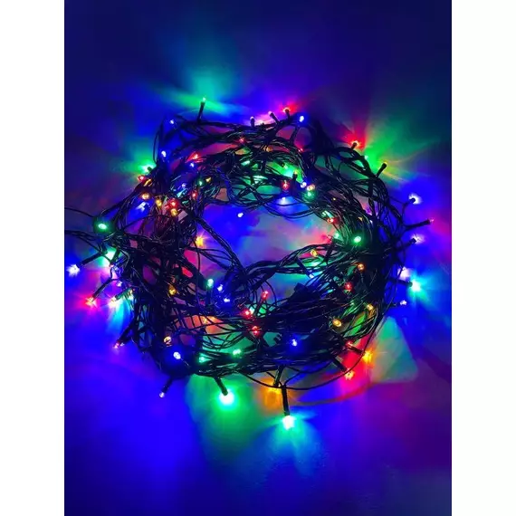 Гирлянда светодиодная "Нить" 10м 100LED 8 режимов зел. пр. 220В IP20 мультиколор ЭРА Б0041893
