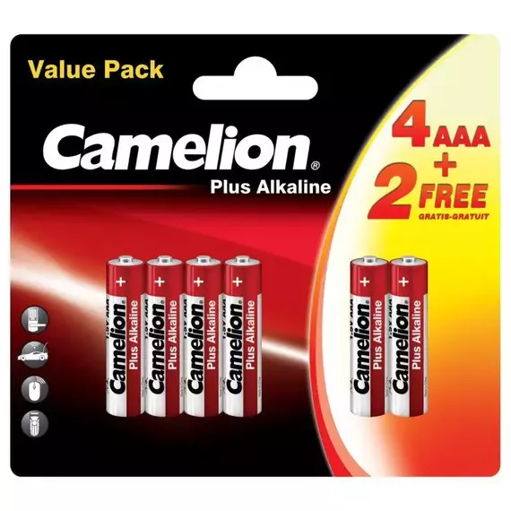 Элемент питания LR03 Plus Alkaline 4+2 (4+2LR03-BP) 1.5В (блист.6шт) Camelion 14112