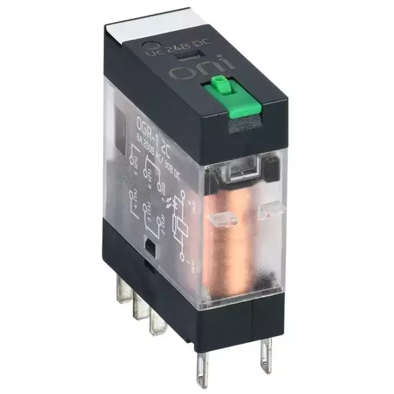 Реле общего назначения OGR-1 2C 220В AC с LED и тест. кнопкой ONI OGR-1-2C-AC220V-L-B