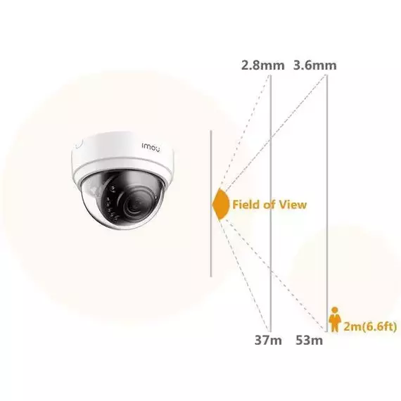 Видеокамера IP Dome Lite 4MP 3.6-3.6мм IPC-D42P-0360B-imou корпус бел. IMOU 1189568, изображение 2