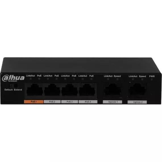 Коммутатор DH-PFS3006-4ET-60 4х100Мбит 4PoE неуправляемый Dahua 1084911