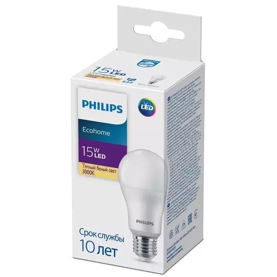 Лампа светодиодная Ecohome LED Bulb 15Вт 1350лм E27 830 RCA Philips 929002305017, изображение 2