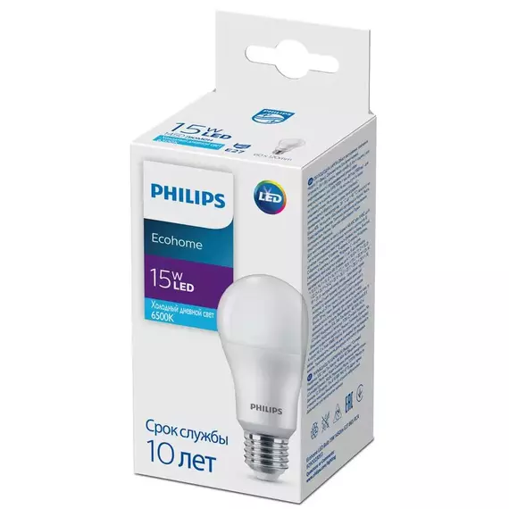 Лампа светодиодная Ecohome LED Bulb 15Вт 1450лм E27 865 RCA Philips 929002305317, изображение 2