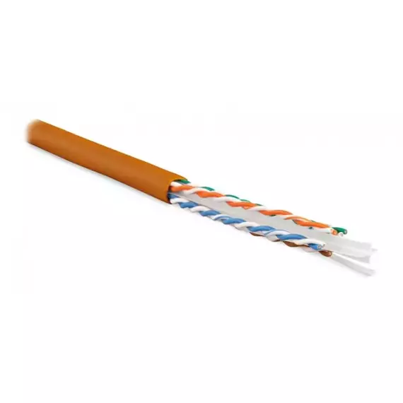 Кабель витая пара U/UTP кат.6 4х2х23AWG solid LSZH нг(А)-HF UUTP4-C6-S23-IN-LSZH-OR-305 оранж. 305м (м) Hyperline 47461