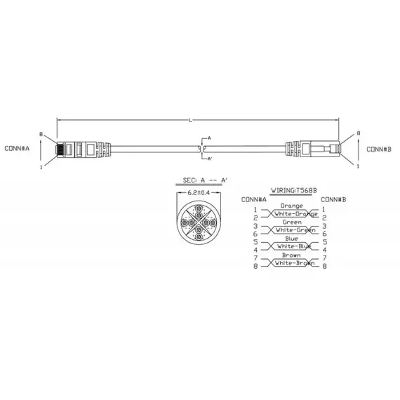 Патч-корд U/UTP кат.6 LSZH 2м PC-LPM-UTP-RJ45-RJ45-C6-2M-LSZH-GY сер. Hyperline 42265, изображение 2