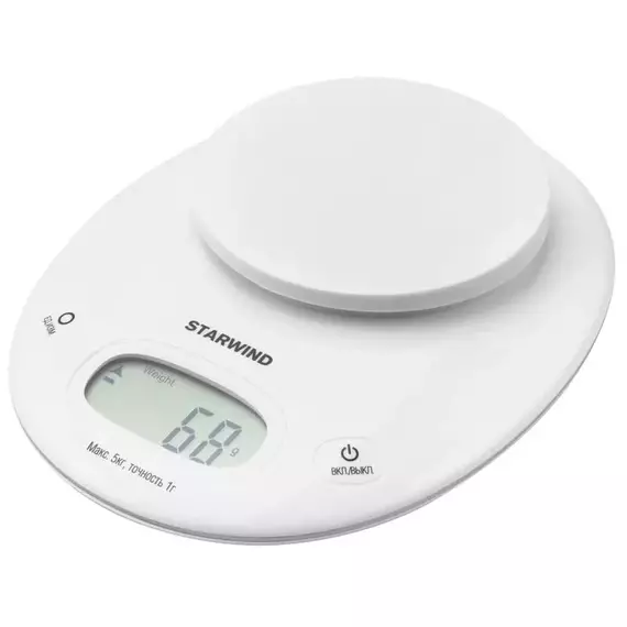 Весы кухонные электронные SSK4171 макс.вес:5кг бел. STARWIND 1092286, изображение 2