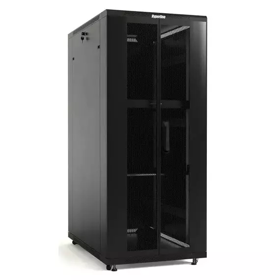 Шкаф напольный 19дюйм 42U 2055х800х1000мм TTB-4281-DD-RAL9004 перф. двери черн. Hyperline 392684