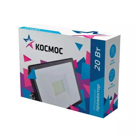 Прожектор светодиодный 30Вт 6500К IP65 2400лм КОСМОС K_PR5_LED_30, изображение 2