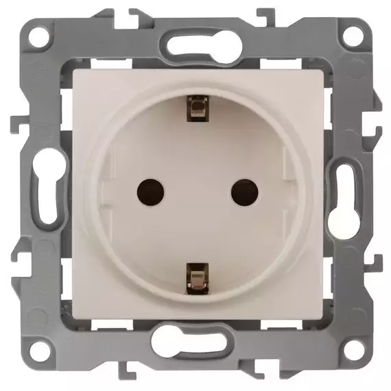Механизм розетки 1-м СП Эра12 12-2101-02 16А IP20 16AX 250В 2P+E Schuko сл. кость Эра Б0014676