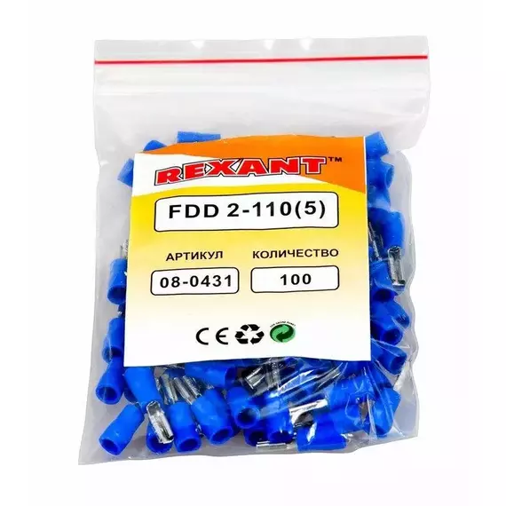 Клемма плоская изол. (гнездо) (VF 2-110(8)) REXANT 08-0431, изображение 5