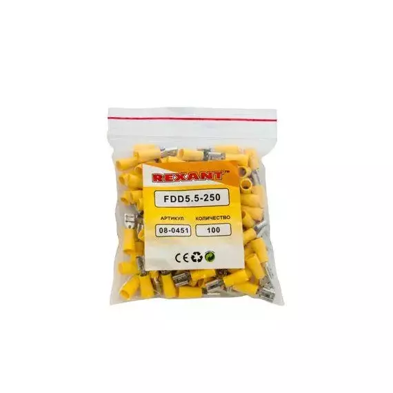 Клемма плоская изол. (гнездо) (VF 5.5-250) REXANT 08-0451, изображение 2