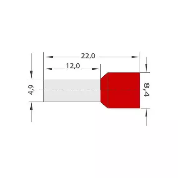 Наконечник штыревой втулочный изолир. (НШВИ F-12мм) 10кв.мм (СЕ100012red) красн. REXANT 08-0831, изображение 3