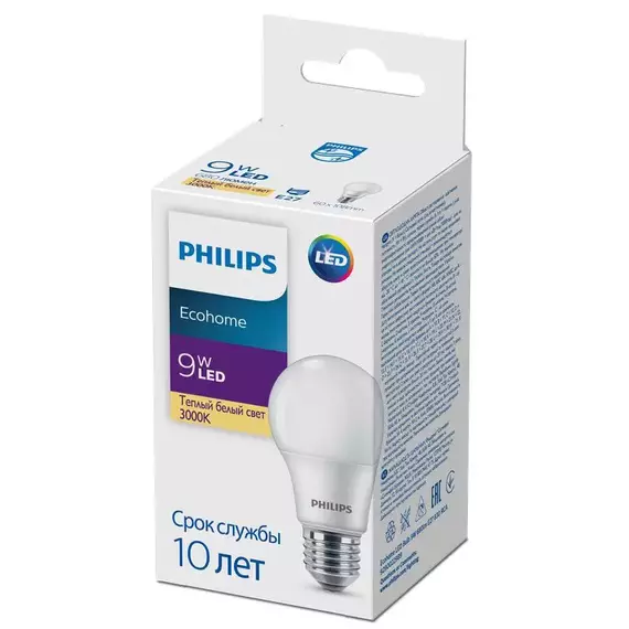 Лампа светодиодная Ecohome LED Bulb 9W 680lm E27 830 Philips 929002298917, изображение 2
