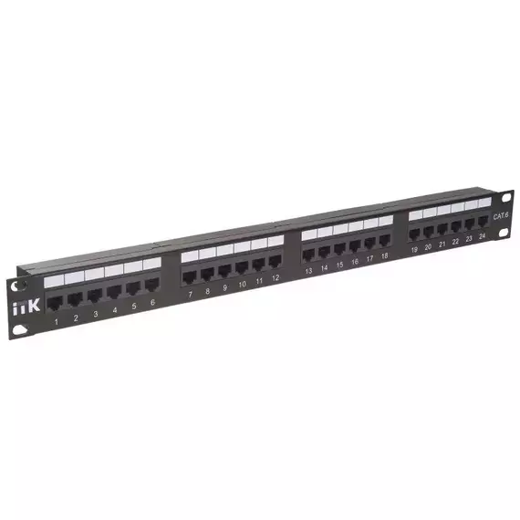 Патч-панель 1U кат.6 UTP 24 порта (Dual IDC) ITK PP24-1UC6U-D05