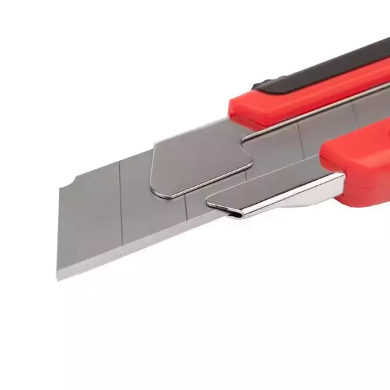 Нож с сегментированным лезвием 25мм корпус ABS пластик обрезиненный Rexant 12-4919, изображение 5