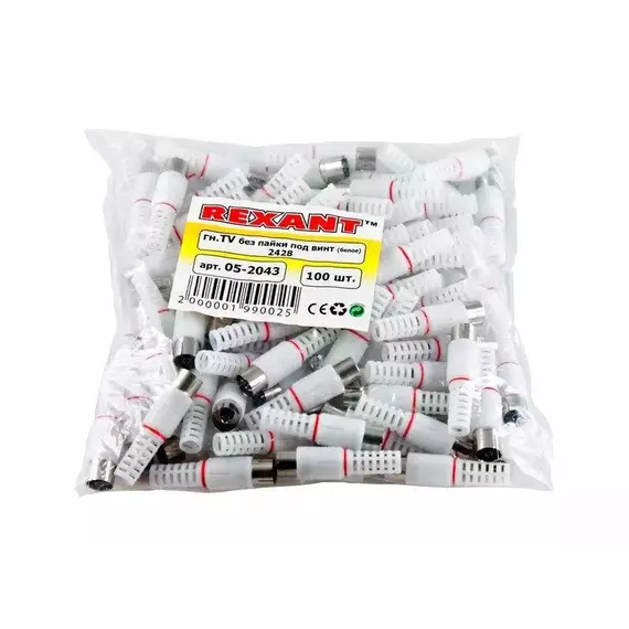 Разъем гнездо TV без пайки бел. (уп.100шт) Rexant 05-2043, изображение 5