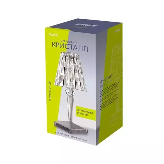 Светильник светодиодный CTL1-USB 3Вт 120лм 5В 2SMD IP20 диммер: 2700-3000К/4000-4500К/6000-6500К ночник настольный прозр. кристалл акрил ФАZА 5040922, изображение 4