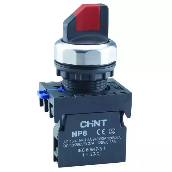 Переключатель с фиксацией NP8-10X/21 без подсветки 1НО черн. IP65 (R) CHINT 578661