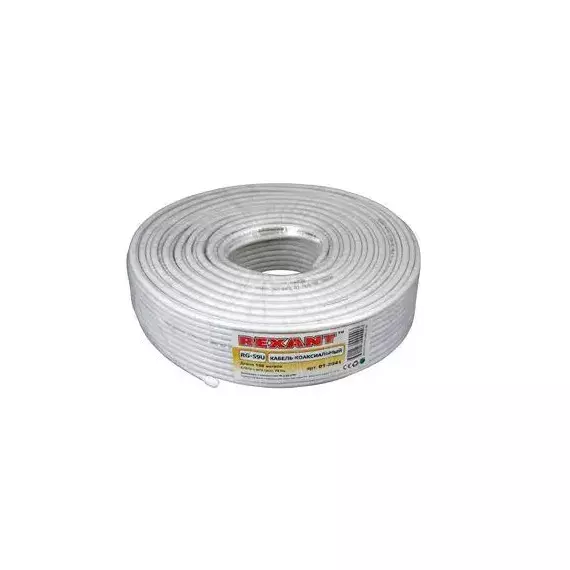 Кабель RG-59U+Cu (64%) 75Ом 100м (м) Rexant 01-2641