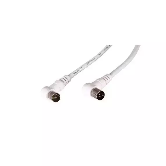 Шнур TV Plug - TV Jack 3м угловой бел. Rexant 18-0024