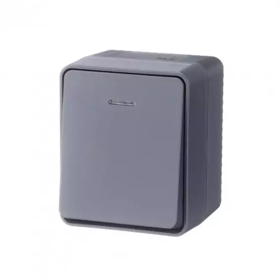 Выключатель 1-кл. ОП AtlasDesign Profi54 IP54 10AX с подсветкой антрацит SchE ATN544013, изображение 2