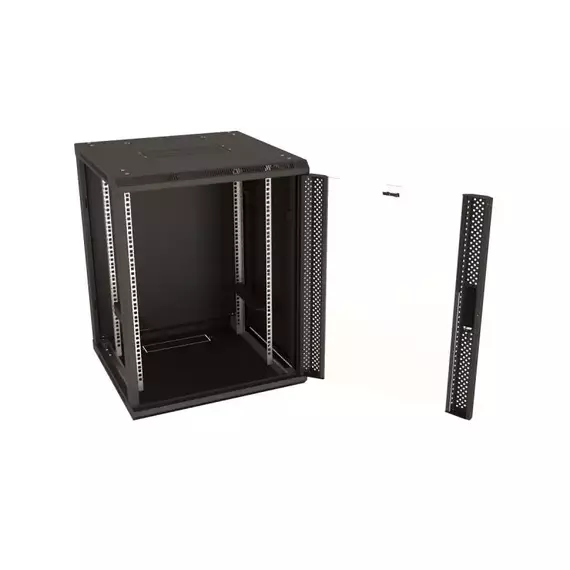 Шкаф настенный TWB-1566-GP-RAL9004 19дюйм 15U 775х600х600мм стеклян. дверь черн. (RAL 9004) (разобранный) Hyperline 392640, изображение 4