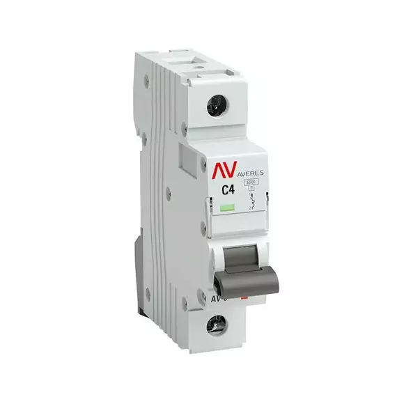 Выключатель автоматический модульный 1п C 4А 6кА AV-6 AVERES EKF mcb6-DC-1-04C-av