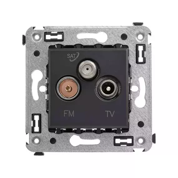 Розетка телевизионная TV/FM/SAT СП Avanti "Черный матовый" DKC 4412533