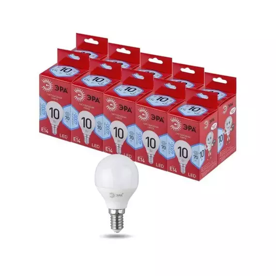 Лампа светодиодная RED LINE LED P45-10W-840-E14 R 10Вт P45 шар 4000К нейтр. бел. E14 Эра Б0050233