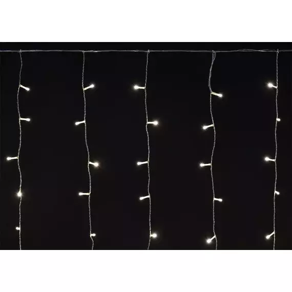 Гирлянда "Бахрома" 4.5х0.7м 200LED тепл. бел. IP44 провод прозр. 230В мерцание транзит IEK LGDU321-1-200-L3-T-S-44