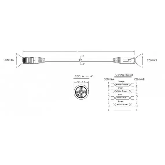 Патч-корд PC-LPM-STP-RJ45-RJ45-C5e-1M-LSZH-GY F/UTP экран. кат.5e LSZH 1м сер. Hyperline 42308, изображение 3