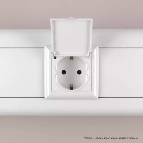 Розетка 1-м 2мод. Avanti "Белое облако" 16А IP41 2P+E защ. шторки с крышкой бел. DKC 4400012, изображение 5