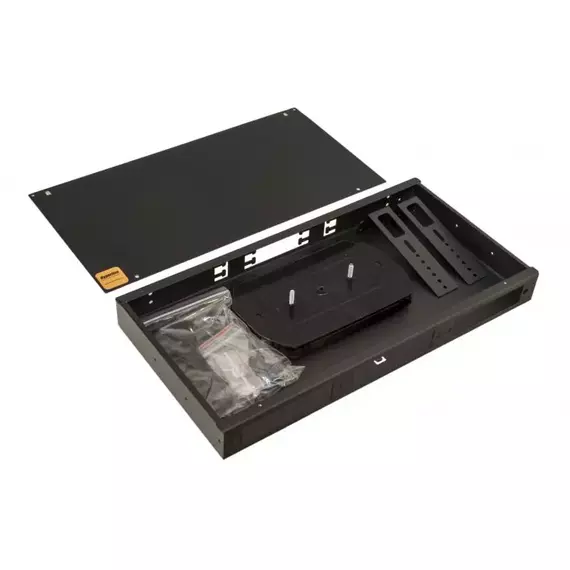 Бокс оптический FO-19R-1U-3хSLT-W140H42-24UN-BK универс. 19дюйм от 8 до 24 портов (SC duplex LC ST FC) (со спайс. пласт. без пигтейлов. и прох. адапт.) 1U черн. Hyperline 250427, изображение 2