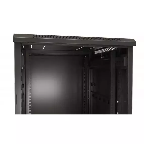 Шкаф напольный TTB-4261-DD-RAL9004 19дюйм 42U 2055х600х1000 перед. и задняя перфор. двери (75проц.) ручка с замком крыша нового типа черн. (RAL 9004) (разобранный) Hyperline 392681, изображение 8