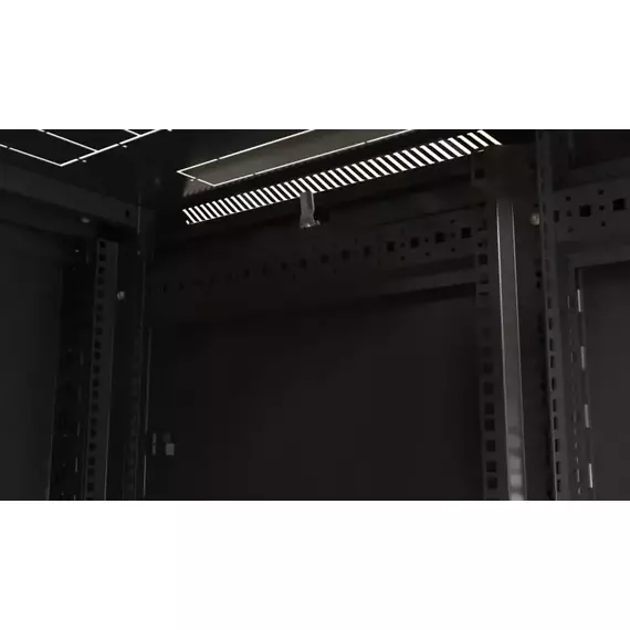 Шкаф напольный TTB-4261-DD-RAL9004 19дюйм 42U 2055х600х1000 перед. и задняя перфор. двери (75проц.) ручка с замком крыша нового типа черн. (RAL 9004) (разобранный) Hyperline 392681, изображение 9