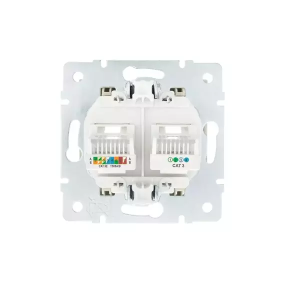Розетка компьютерная + телефонная 1-м СП Vesna механизм крем. LEZARD 742-0388-143, изображение 3