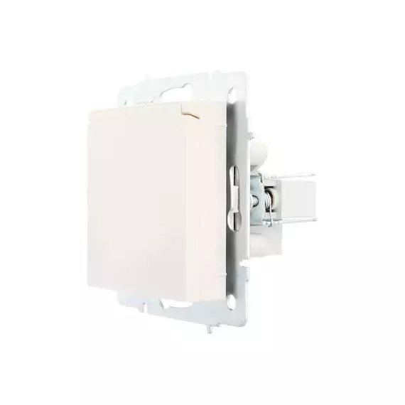 Розетка 1-м СП Vesna с заземл. с крышкой ПБТ механизм кремов. LEZARD 742-0388-123B, изображение 2