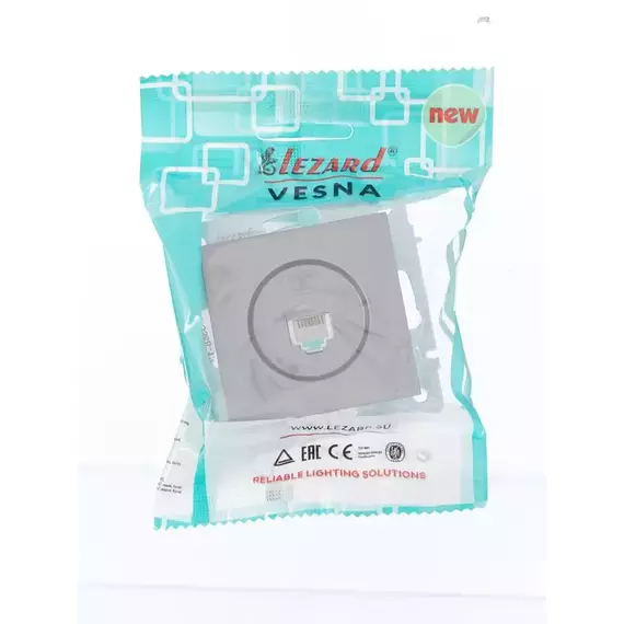 Розетка телефонная СП Vesna евро стандарт механизм платина LEZARD 742-3588-137, изображение 5