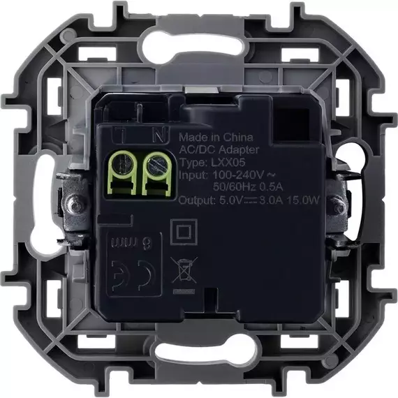 Устройство зарядное Inspiria с 2-мя USB разьемами A и C 240В / 5В 3000мА антрацит Leg 673763, изображение 2