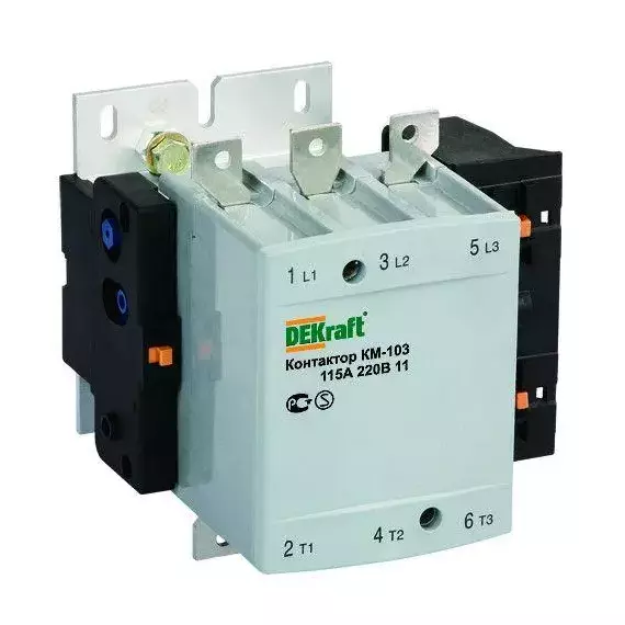 Контактор КМ-103 150А 220В AC3 1НО+1НЗ DEKraft 22152DEK
