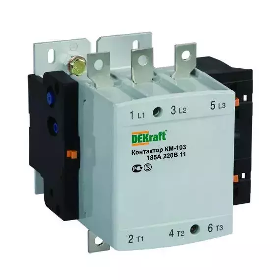 Контактор КМ-103 185А 220В AC3 1НО+1НЗ DEKraft 22154DEK