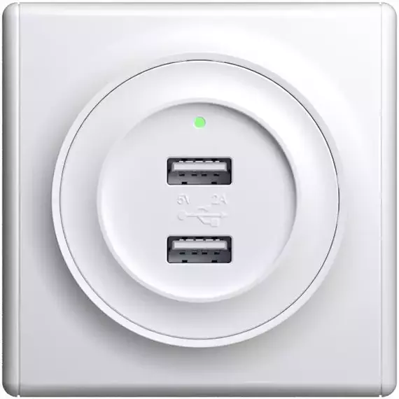 Розетка USB 2-м СП Florence 16А IP20 с подсветкой механизм бел. 1E10351300 OneKeyElectro 2260089